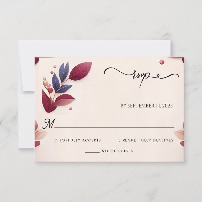 Rich Soft Aquamarin Fall Gem Bold Jewel Tone Weddi RSVP Karte (Vorderseite)