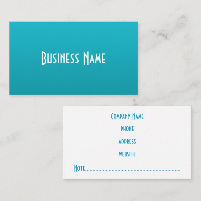 Rich Turquoise Business Cards Visitenkarte (Vorne/Hinten)