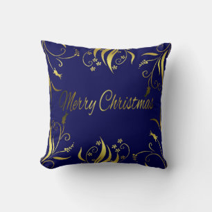 Rich Ultra elegant und luxuriös XMAS Gold & Blau Kissen