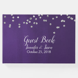 Rich Ultra Violet mit Glitzern Wedding Guest Book Gästebuch