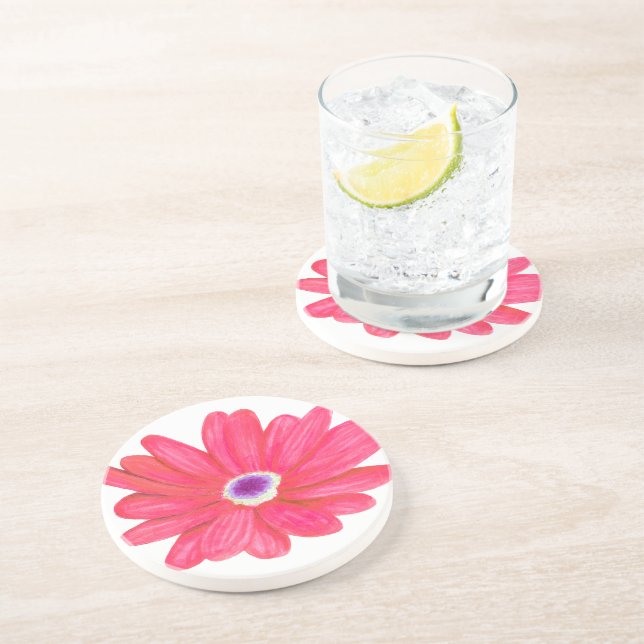 Rich Vibrant Red Flower Getränkeuntersetzer (Seite)