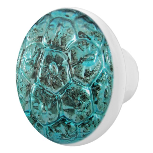 Rich Vintage Weihnachten Aquamarines Aqua Jewel Keramikknauf (Rechts)