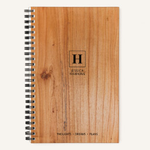Rich Wood Veneer Classic Monogram Notizbuch