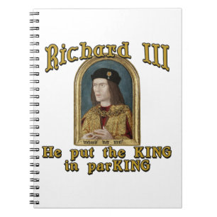 Richard III setzte den König in Parkt-shirt ein Notizblock