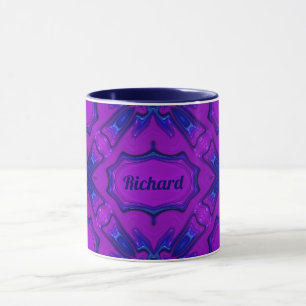 ~ RICHARD ~ Lila und blaues Fraktal ~ Tasse