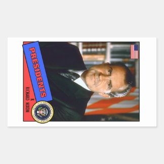 Richard Nixon Baseball Card Rechteckiger Aufkleber