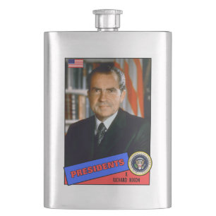 Richard Nixon-Baseballkarte Flachmann