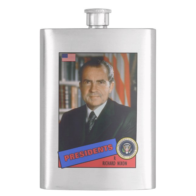 Richard Nixon-Baseballkarte Flachmann (Vorderseite)