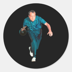Richard Nixon Bowling Runder Aufkleber