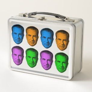 Richard Nixon in lebendigen Farben Metall Brotdose