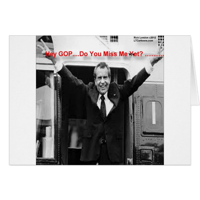 Richard Nixon "Miss Me yet?" Funny Gifts & T-Shirt (Vorderseite (Horizontal))