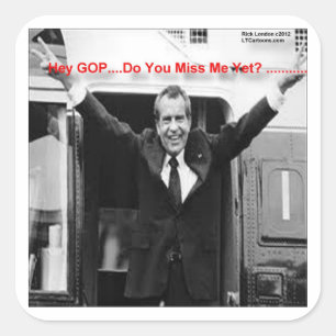 Richard Nixon "Miss Me yet?" Funny Gifts & T-Shirt Quadratischer Aufkleber