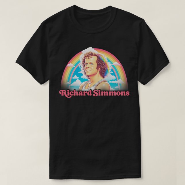 Richard Simmons Retro Aesthetic Rainbow Fan Art T-Shirt (Design vorne)