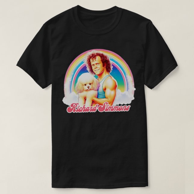 Richard Simmons Retro Rainbow Ästhetik T-Shirt (Design vorne)