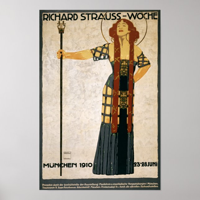 Richard Strauß, München, Deutschland, Opera, Vinta Poster (Vorne)