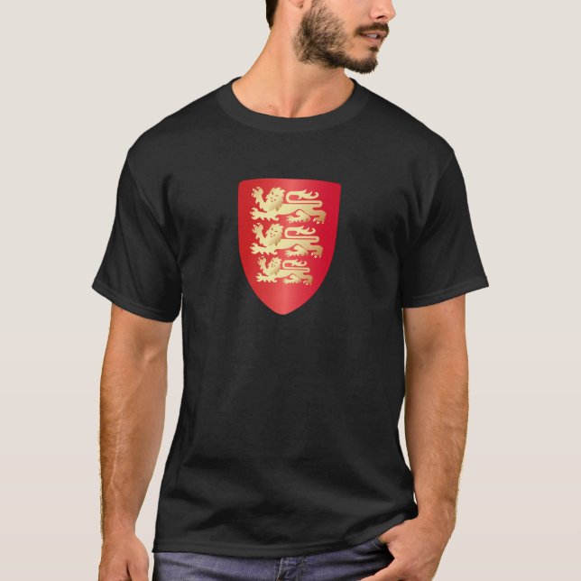 Richard vom Löwenherz Schild in Rot+Imitat Gold T-Shirt (Vorderseite)
