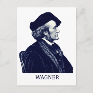 Richard Wagner, blau Postkarte