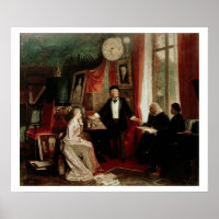 Richard Wagner mit Franz Liszt und Liszt-Tochter