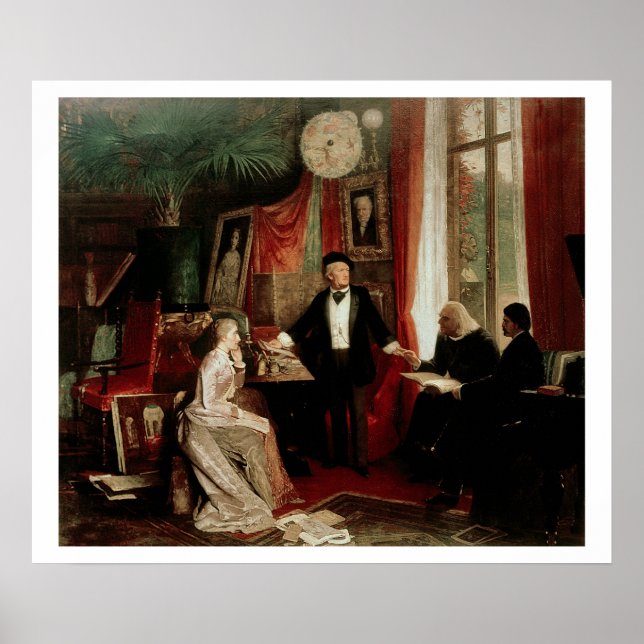 Richard Wagner mit Franz Liszt und Liszt-Tochter Poster (Vorne)
