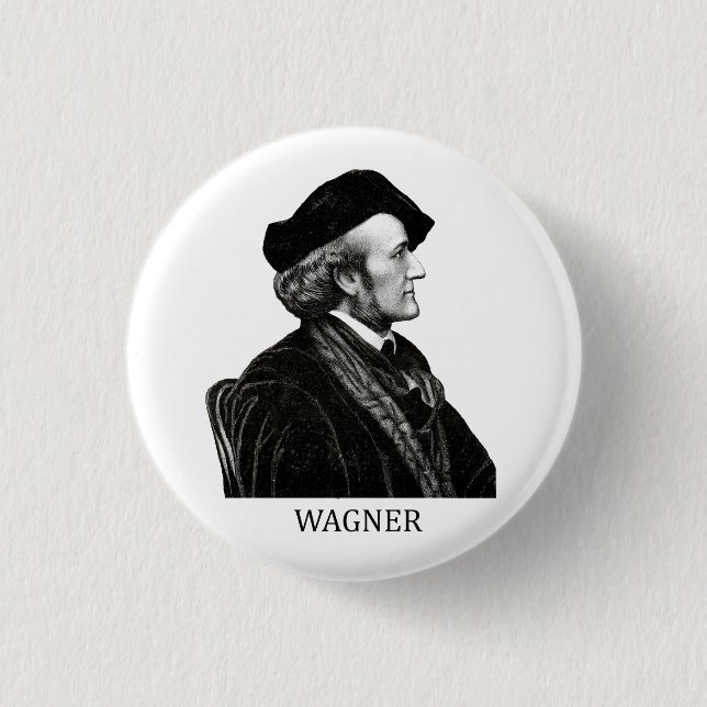 Richard Wagner, schwarz Button (Vorderseite)