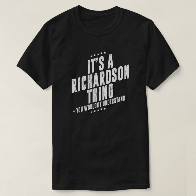 Richardson lustige Nachname lustige Familie T-Shirt (Design vorne)