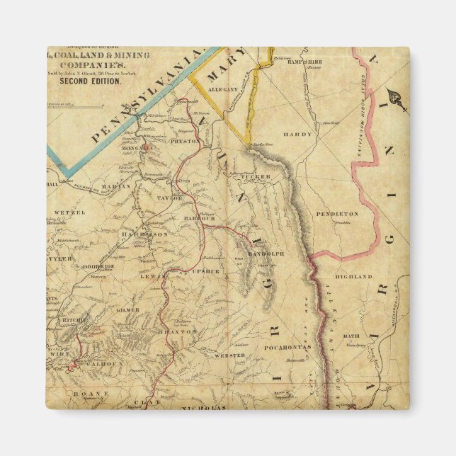 Richardsons Karte von West Virginia Magnet (Vorne)