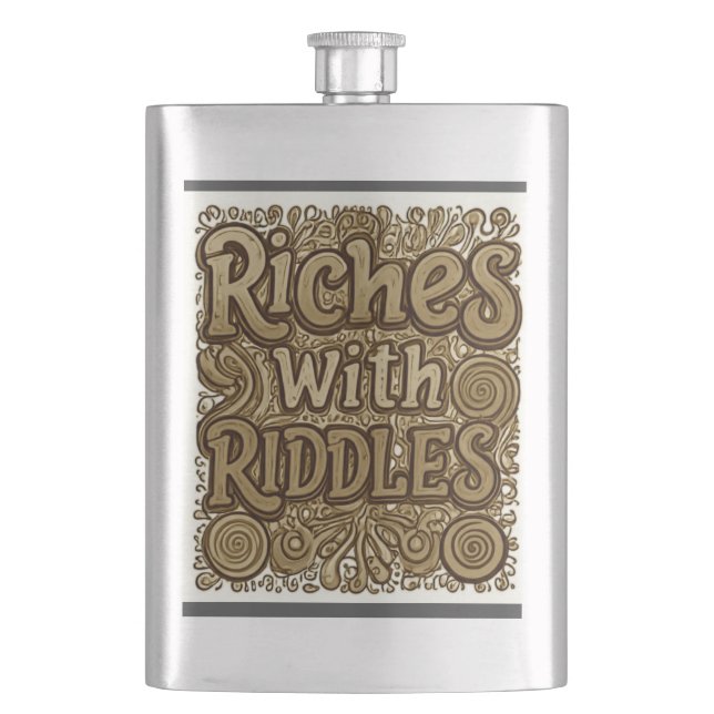 Riches mit Riddles Flachmann (Vorderseite)