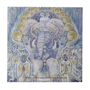 Richesse de Ganesha bénissant les carreaux de
