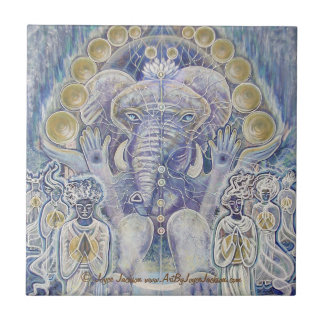 Richesse de Ganesha bénissant les carreaux de