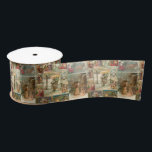 Richly Detailed Vintag Father Christmas Collage Satinband<br><div class="desc">Elegante,  detailreich und aufwändig Vintage Urlaubssammlung mit nahtlosem Muster restaurierter Viktorianischer Weihnachtskarten mit Szenen von Weihnachten im Schnee,  mit Kindern,  mit Engeln und in seinem Schlitten mit goldenen und silbernen Highlights und Verzierungen.</div>