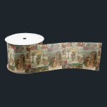 Richly Detailed Vintag Father Christmas Collage Satinband<br><div class="desc">Elegante,  detailreich und aufwändig Vintage Urlaubssammlung mit nahtlosem Muster restaurierter Viktorianischer Weihnachtskarten mit Szenen von Weihnachten im Schnee,  mit Kindern,  mit Engeln und in seinem Schlitten mit goldenen und silbernen Highlights und Verzierungen.</div>