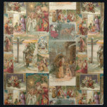 Richly Detailed Vintag Father Christmas Collage Serviette<br><div class="desc">Elegante,  detailreich und aufwändig Vintage Urlaubssammlung mit nahtlosem Muster restaurierter Viktorianischer Weihnachtskarten mit Szenen von Weihnachten im Schnee,  mit Kindern,  mit Engeln und in seinem Schlitten mit goldenen und silbernen Highlights und Verzierungen.</div>