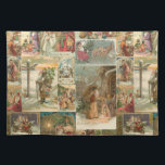 Richly Detailed Vintag Father Christmas Collage Stofftischset<br><div class="desc">Elegante,  detailreich und aufwändig Vintage Urlaubssammlung mit nahtlosem Muster restaurierter Viktorianischer Weihnachtskarten mit Szenen von Weihnachten im Schnee,  mit Kindern,  mit Engeln und in seinem Schlitten mit goldenen und silbernen Highlights und Verzierungen.</div>