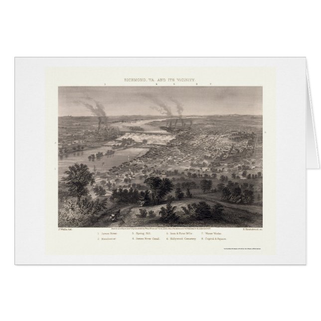 Richmond, carte panoramique de VA - 1863 (Devant horizontal)