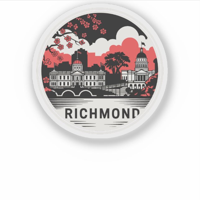 Richmond City Virginia USA Aufkleber (Vorderseite)