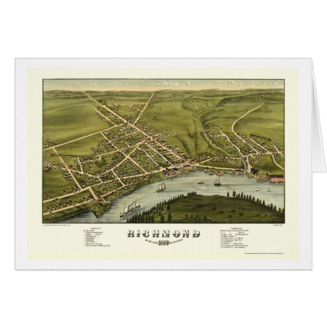 Richmond, ICH panoramische Karte - 1878 (Vorderseite (Horizontal))