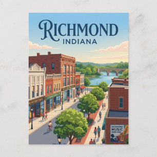 Richmond, Indiana Postkarte