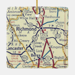 Richmond KY Vintage Karte Keramikornament