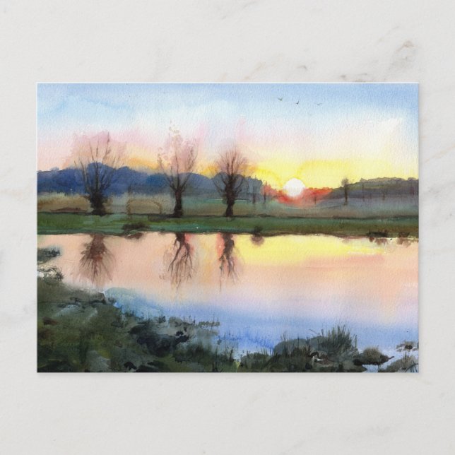 Richmond Park at Sunset Robin Hood gate Postcard Postkarte (Vorderseite)
