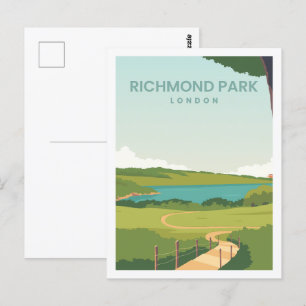 Richmond Park England Travel Place Illustration Postkarte