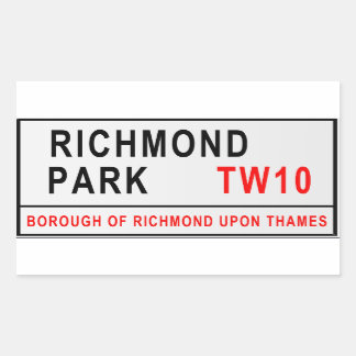 Richmond Park London Street Sign Rechteckiger Aufkleber