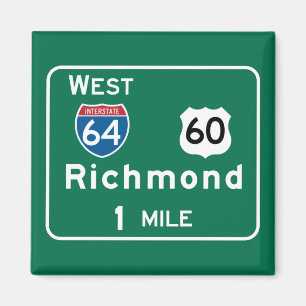 Richmond, VA-Verkehrsschild Magnet