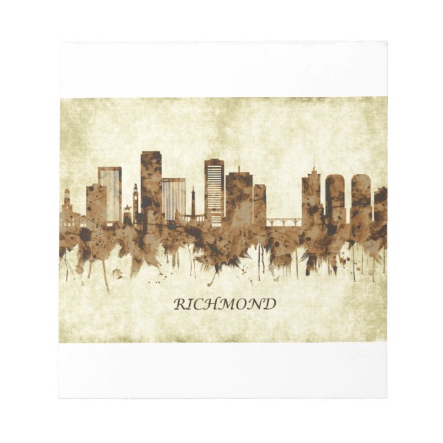 Richmond Virginia Cityscape Notizblock (Vorderseite)