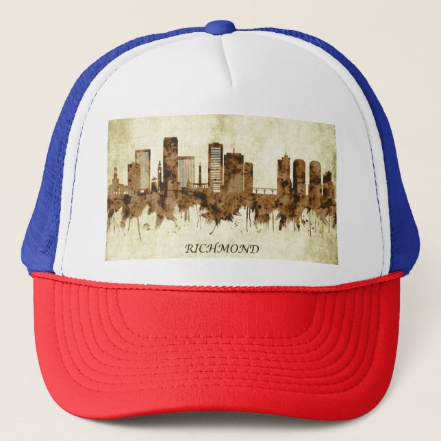 Richmond Virginia Cityscape Truckerkappe (Vorderseite)