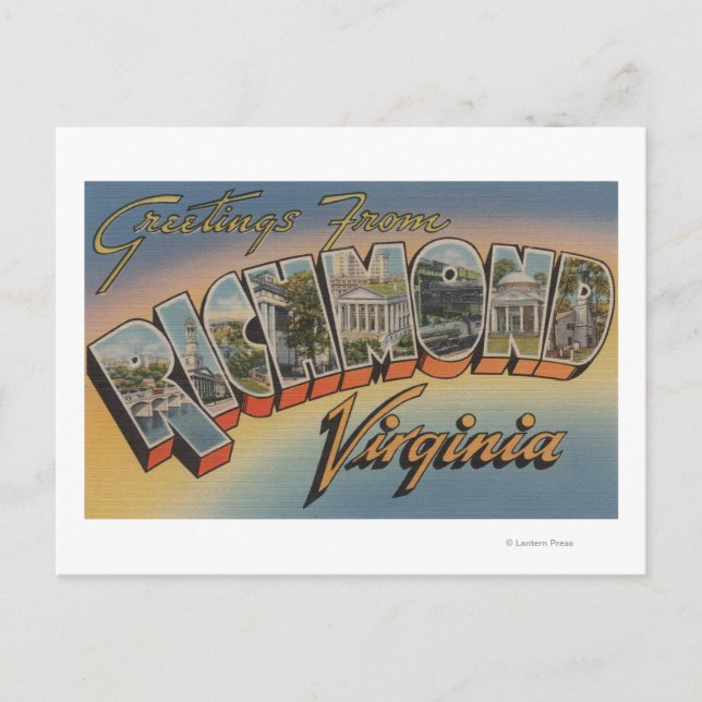 Richmond, Virginia - Große Buchstabenszenen 2 Postkarte (Vorderseite)