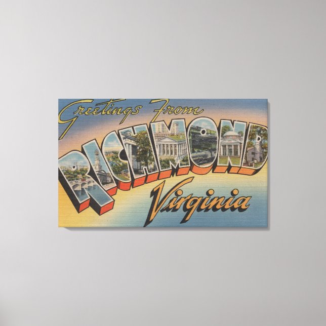 Richmond, Virginia - Große Buchstabenszenen 4 Leinwanddruck (Vorderseite)