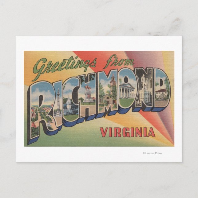 Richmond, Virginia - Große Buchstabenszenen Postkarte (Vorderseite)