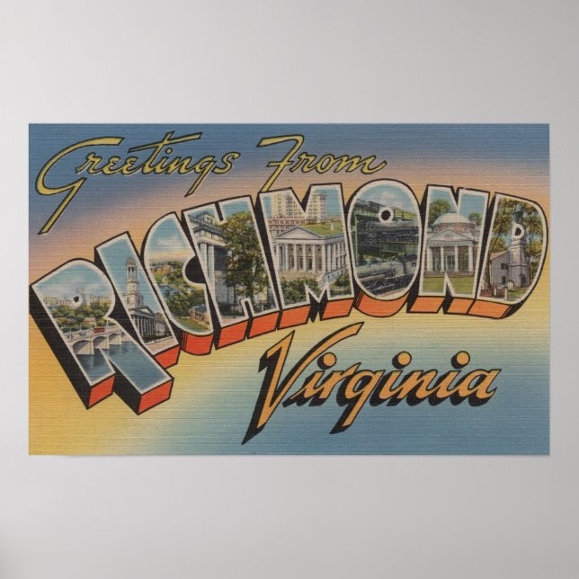 Richmond, Virginia - Large Letter Scenes 4 Poster (Vorne)
