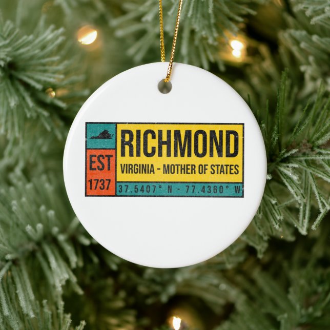 Richmond Virginia Mutter aller Staat Souvenir Keramik Ornament (Baum)