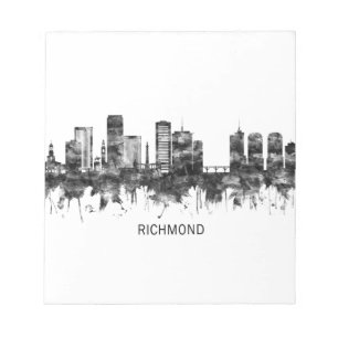 Richmond Virginia Skyline BW Notizblock